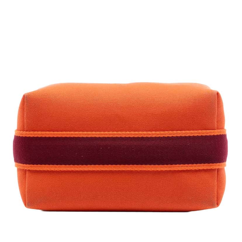 Hermès Small Toile Bride A Brac Case Orange Canvas Good condition - Inside View