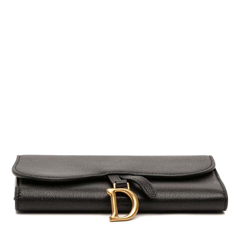 Dior Goatskin Saddle Long Wallet Black Leather Very good condition - Inside View