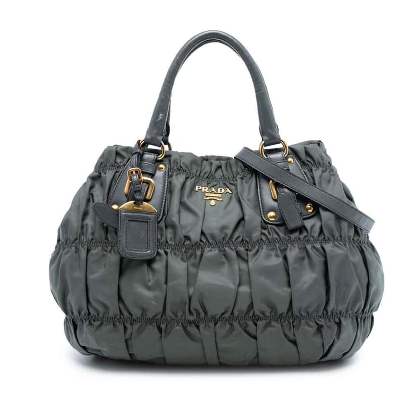 Prada Tessuto Gaufre Satchel Grey Good condition - Front View