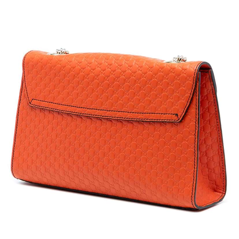 Gucci Medium Microguccissima Emily Shoulder Bag Orange Leather Good condition - Back View