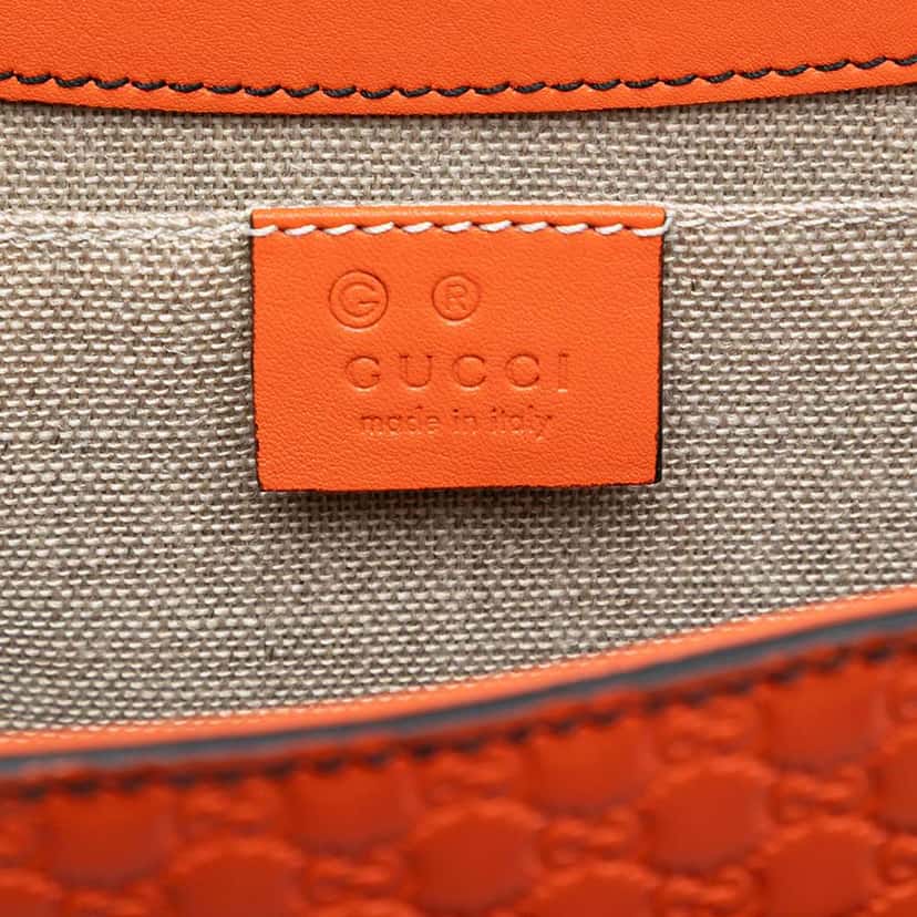 Gucci Medium Microguccissima Emily Shoulder Bag Orange Leather Good condition - Box View