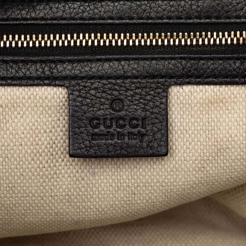 Gucci Leather Soho Chain Shoulder Bag Black Leather Good condition - Box View
