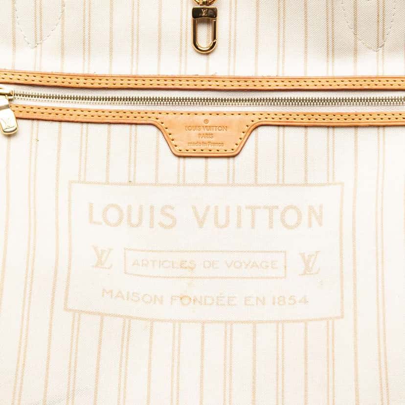 Louis Vuitton Damier Azur Neverfull GM White Good condition - Box View