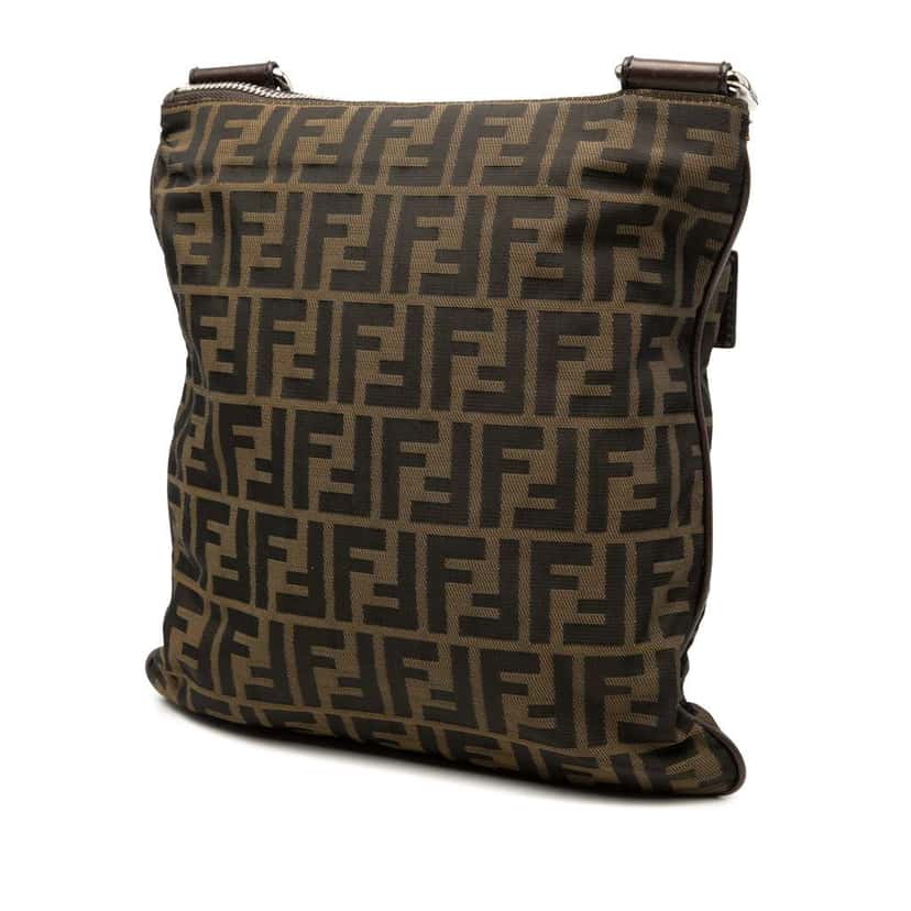 Fendi Zucca Canvas Crossbody Brown Canvas Good condition - Back View