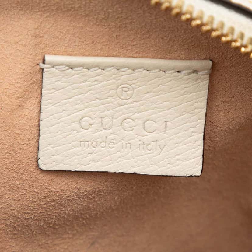Gucci Mini Leather Ophidia Round Crossbody White Leather Very good condition - Box View