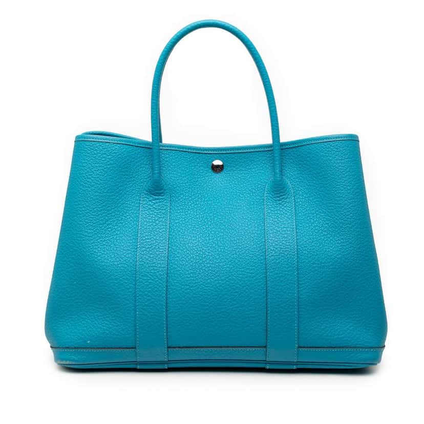 Hermès Negonda Garden Party 36 Blue Leather Good condition - Front View