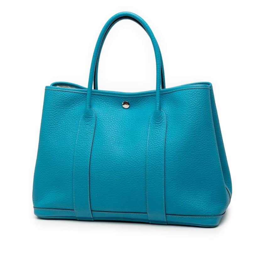 Hermès Negonda Garden Party 36 Blue Leather Good condition - Back View