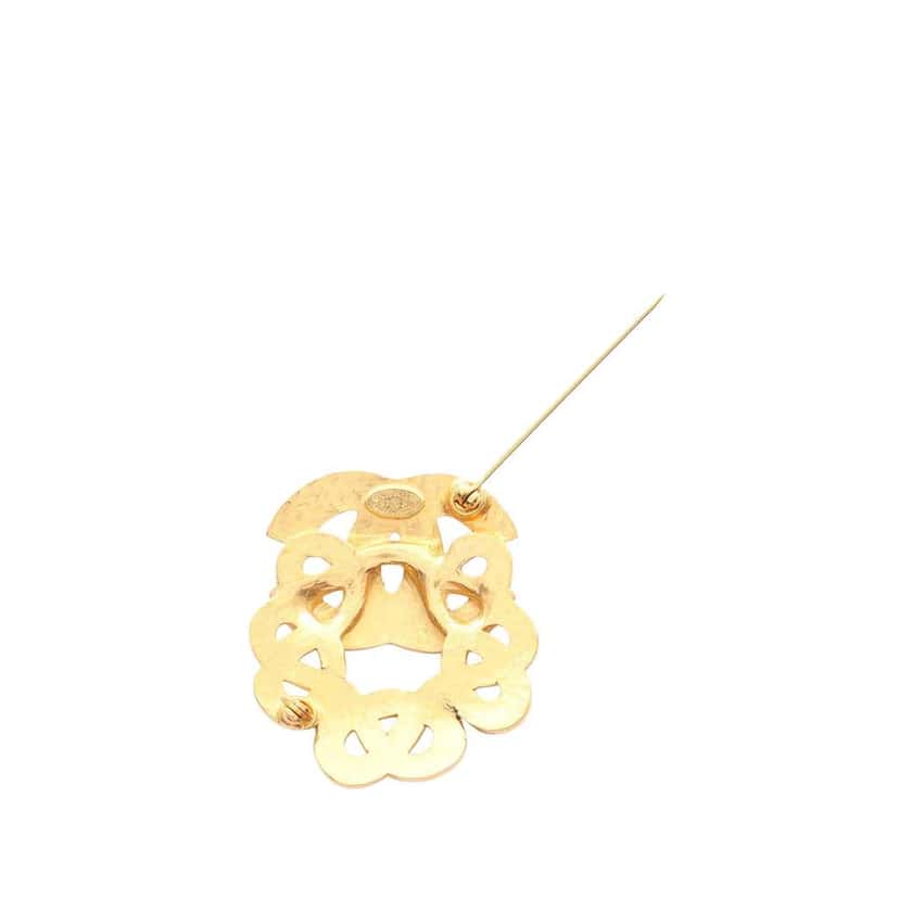 Chanel CC Gold Plated Twisted Brooch Gold Metal Good condition - Model View