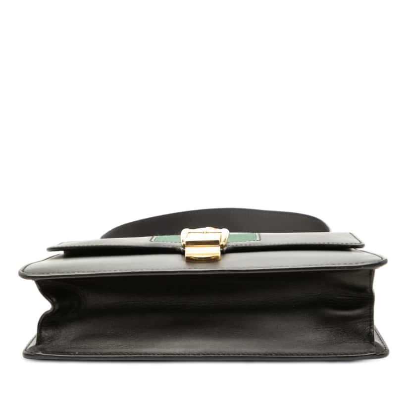 Gucci Small Leather Sylvie Web Satchel Black Leather Good condition - Inside View
