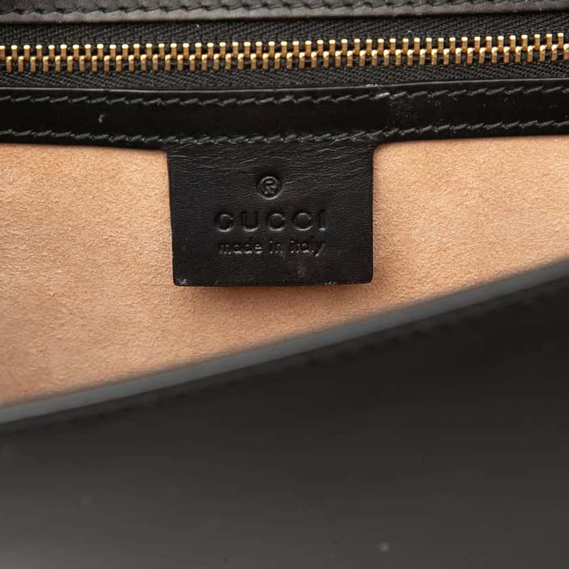Gucci Small Leather Sylvie Web Satchel Black Leather Good condition - Box View