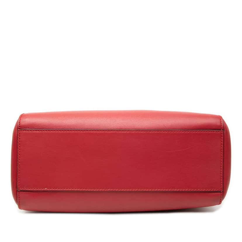 Gucci Small Leather Bamboo Nymphaea Satchel Red Leather Very good condition - Inside View