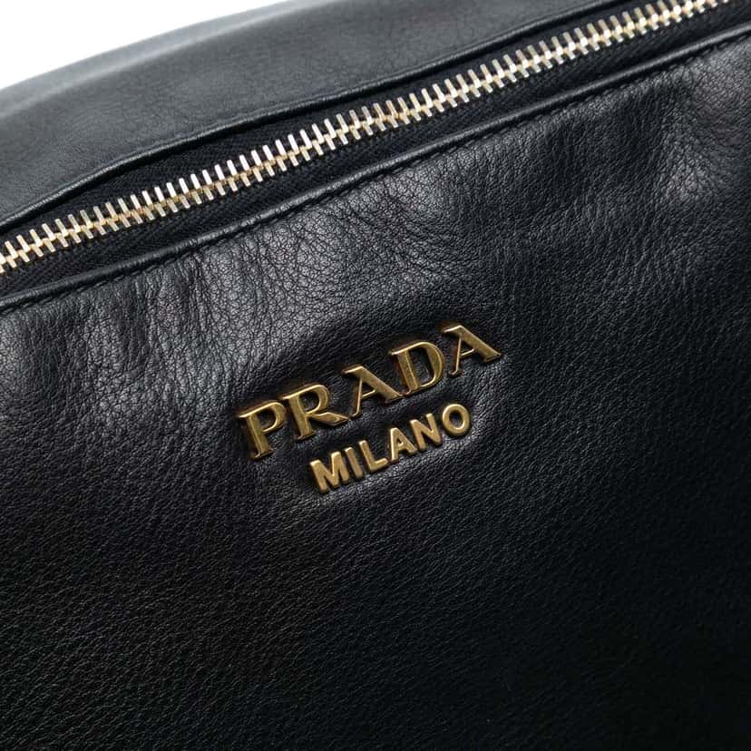 Prada Soft Calfskin Satchel Black Leather Fair condition - Box View