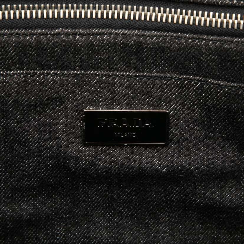 Prada Denim Canapa Bijoux Satchel Black Denim Very good condition - Box View