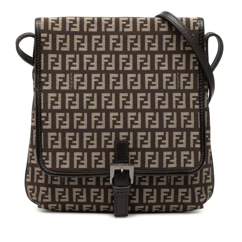 Fendi Zucchino Canvas Crossbody Brown Canvas Very good condition - Front View