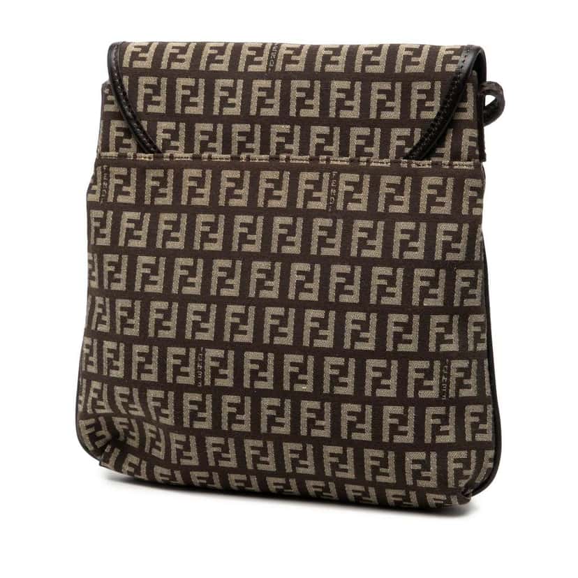 Fendi Zucchino Canvas Crossbody Brown Canvas Very good condition - Back View