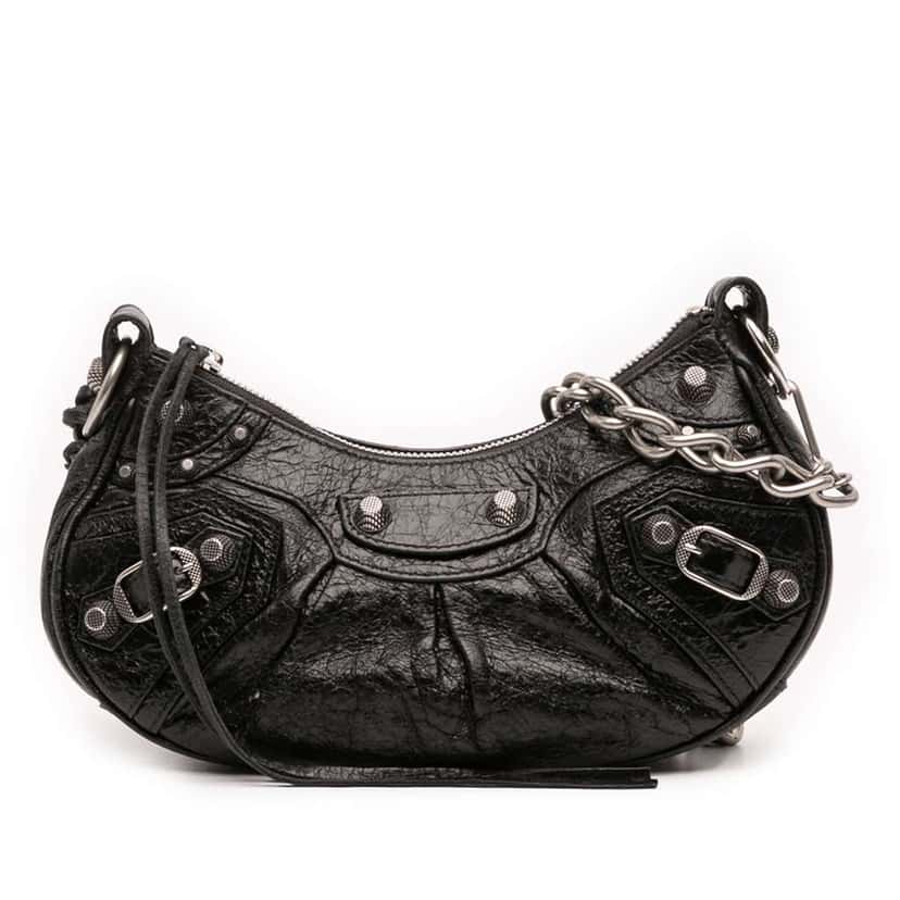 Balenciaga Lambskin Motocross Le Cagole XS Black Leather Good condition - Front View