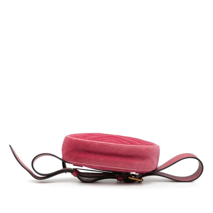 Gucci GG Marmont Matelasse Velvet Belt Bag Pink Velvet Very good condition - Inside View