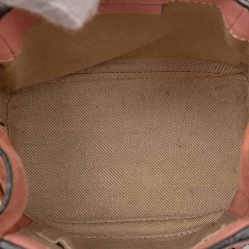 Chloé Mini Calfskin and Suede Faye Backpack Pink Leather Good condition - Model View