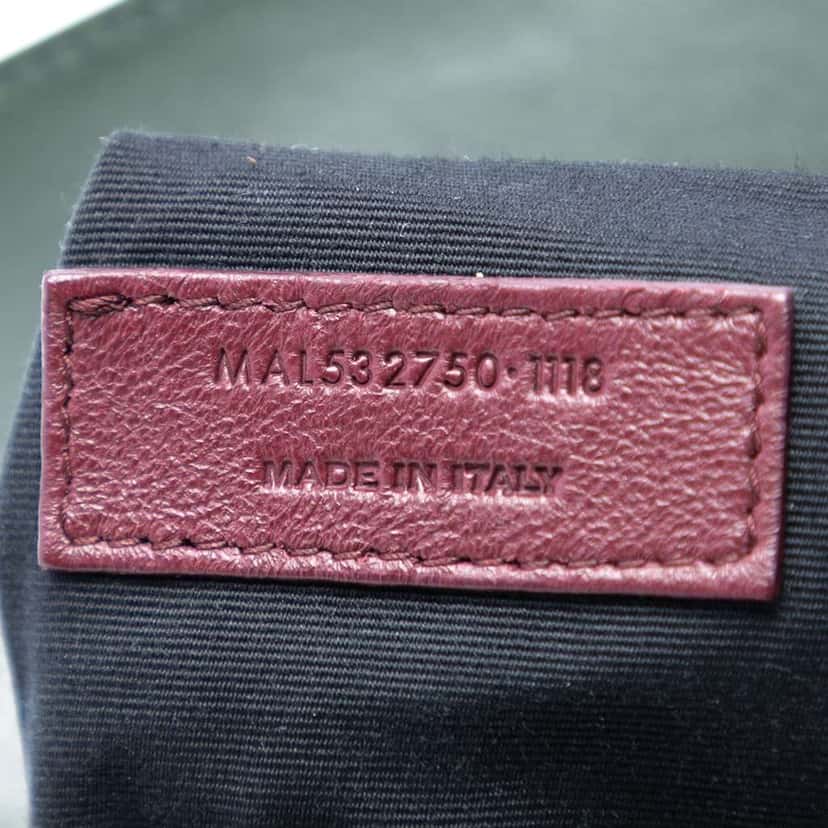 Saint Laurent Smooth Calfskin Monogram Cassandra Clasp Bag Green Leather Very good condition - Box View