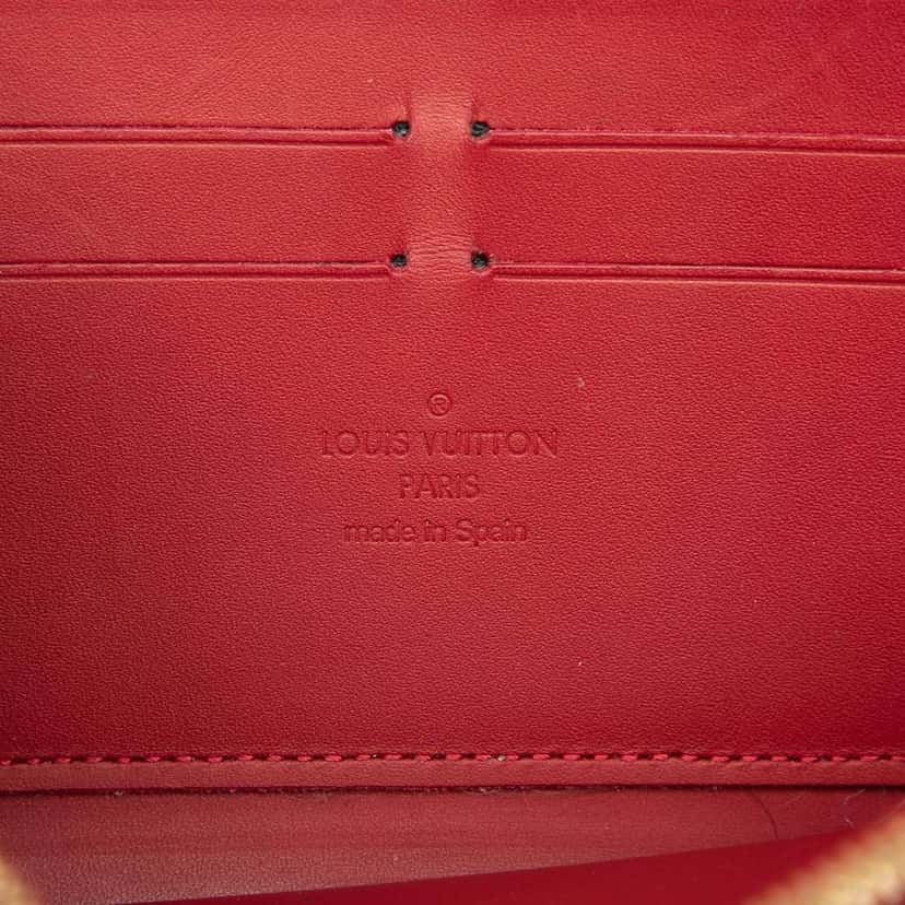 Louis Vuitton Monogram Vernis Zippy Long Wallet Red Leather Good condition - Box View