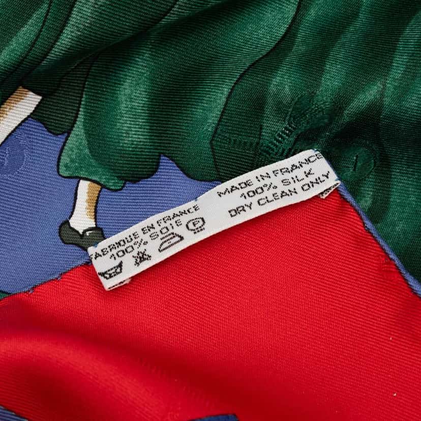 Hermès Le Carnaval de Venise Silk Scarf Blue Silk Good condition - Back View