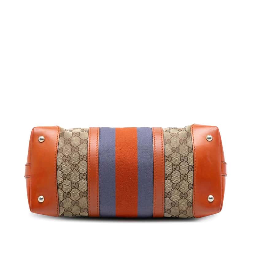 Gucci GG Canvas Web Satchel Brown Canvas Very good condition - Inside View