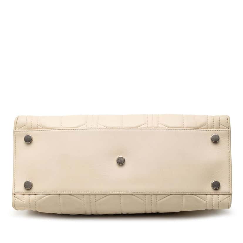 Gucci Quilted Leather Dionysus Web Satchel White Leather Very good condition - Inside View