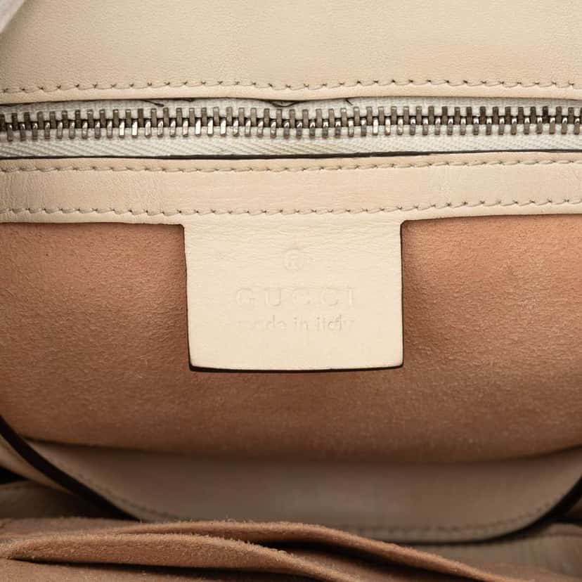 Gucci Quilted Leather Dionysus Web Satchel White Leather Very good condition - Box View