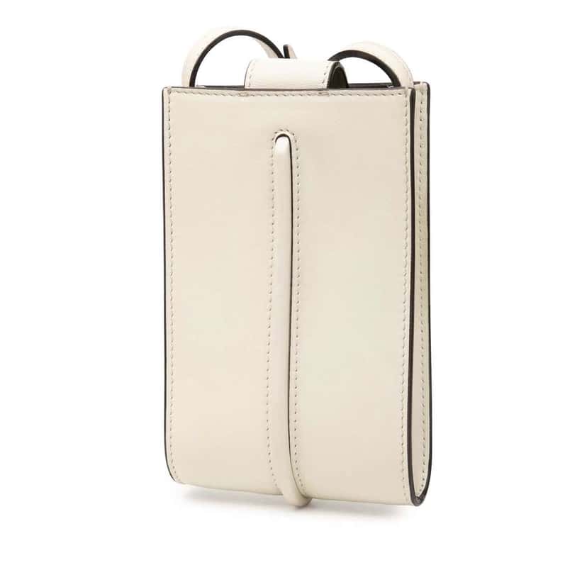 Fendi Leather Fendigraphy Phone Pouch White Leather Very good condition - Inside View