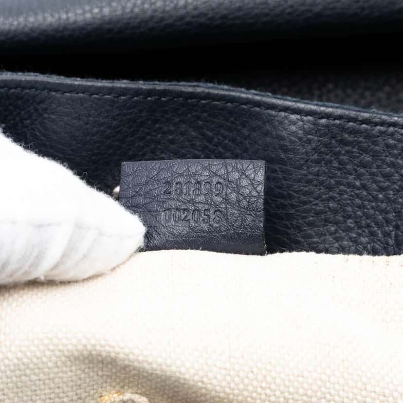 Gucci Leather Web Tote Blue Leather Very good condition - Box View