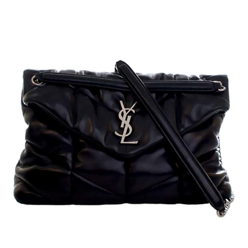 Saint Laurent Medium Nappa LouLou Puffer Shoulder Bag Black Leather Good condition - Front View