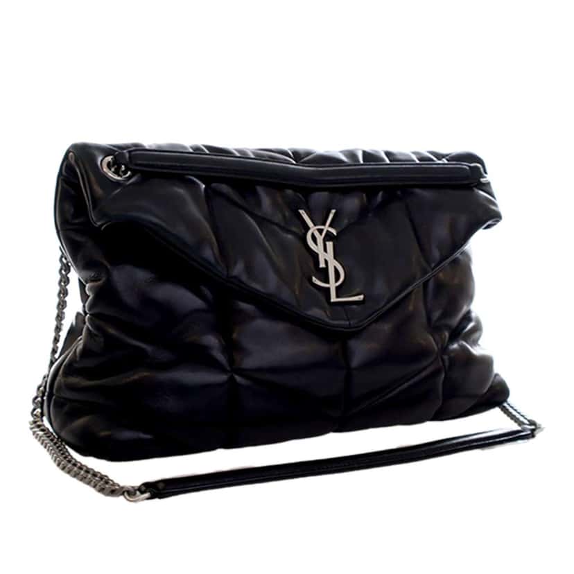 Saint Laurent Medium Nappa LouLou Puffer Shoulder Bag Black Leather Good condition - Inside View