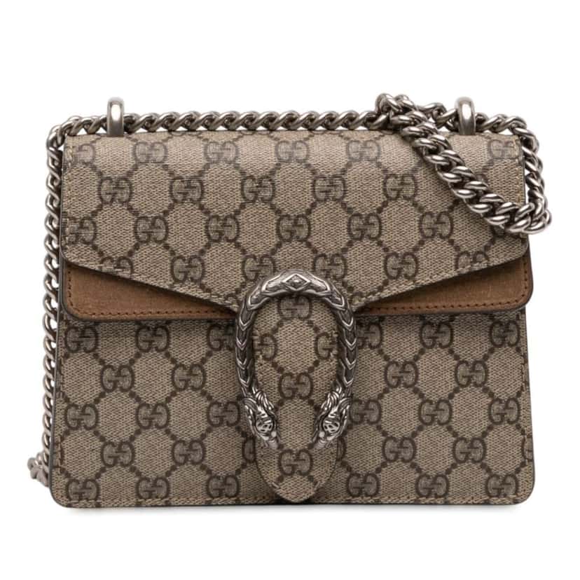 Gucci Small GG Supreme Dionysus Crossbody Brown Canvas Very good condition - Front View