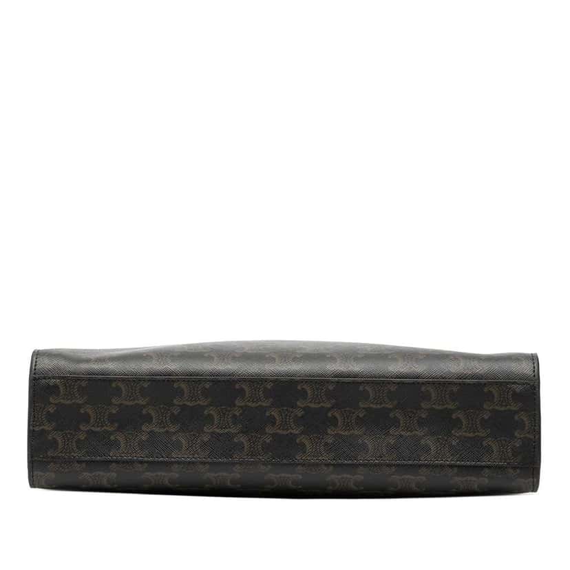 Celine Medium Triomphe Coated Canvas Vertical Cabas Tote Brown Canvas Very good condition - Inside View