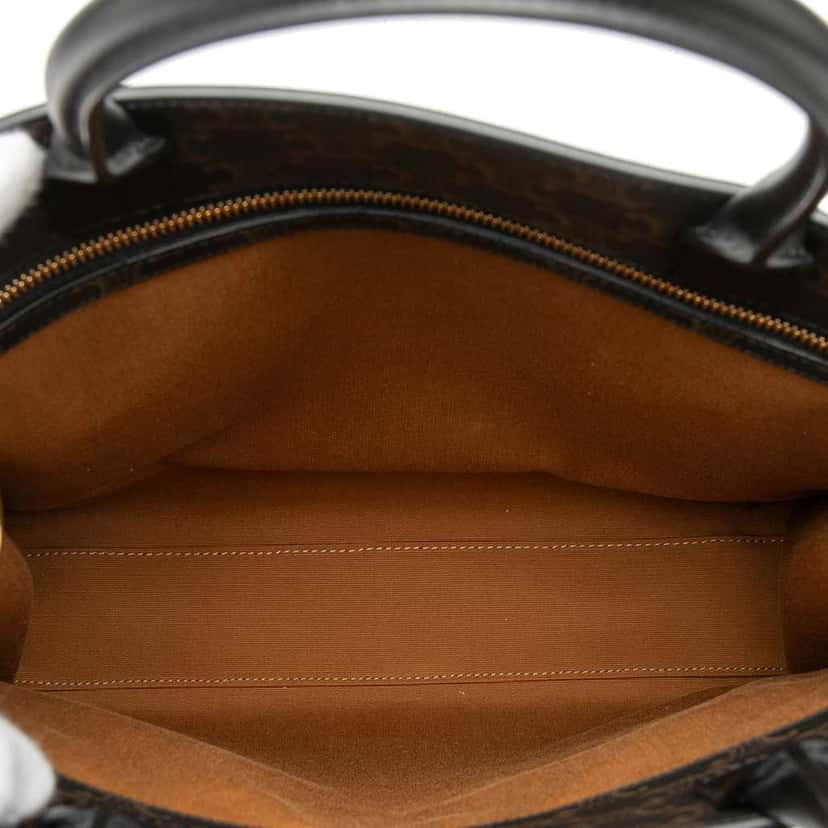 Celine Medium Triomphe Coated Canvas Vertical Cabas Tote Brown Canvas Very good condition - Model View