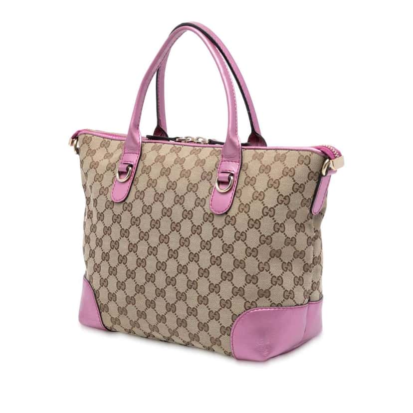 Gucci GG Canvas Heart Bit Satchel Brown Canvas Good condition - Back View