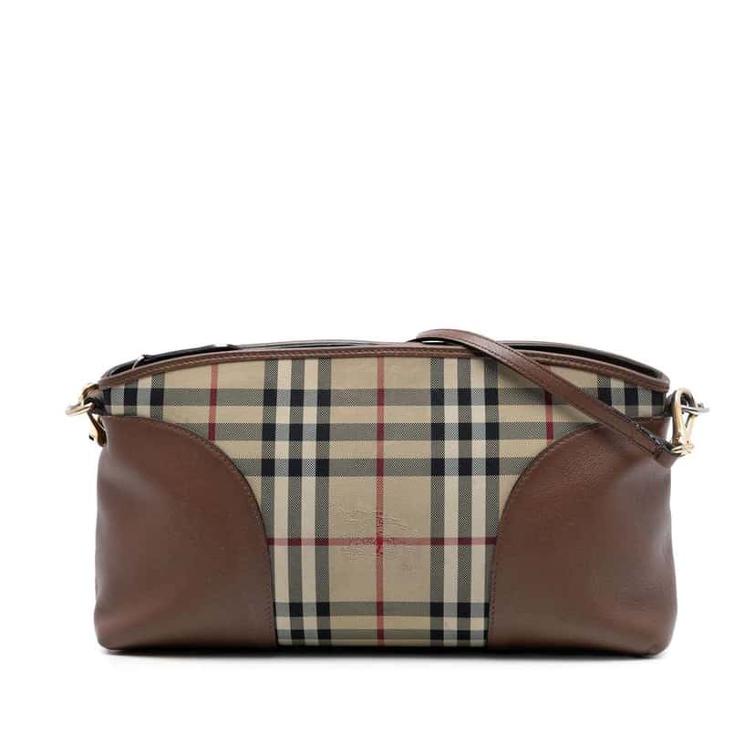 Burberry Haymarket Check Canvas Chichester Crossbody Brown Canvas Good condition - Front View