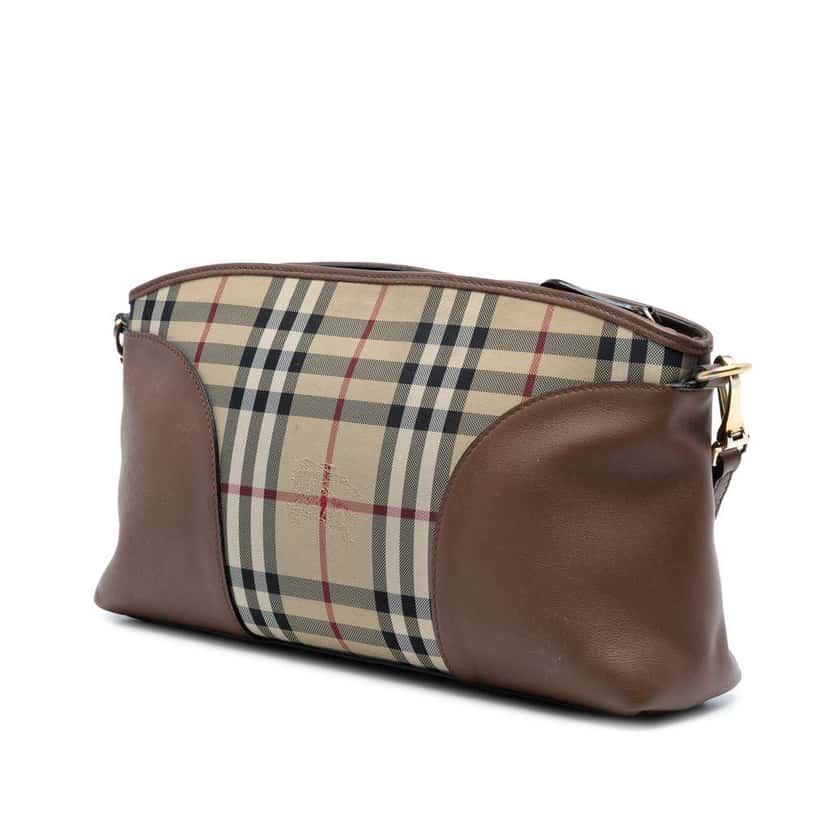 Burberry Haymarket Check Canvas Chichester Crossbody Brown Canvas Good condition - Back View