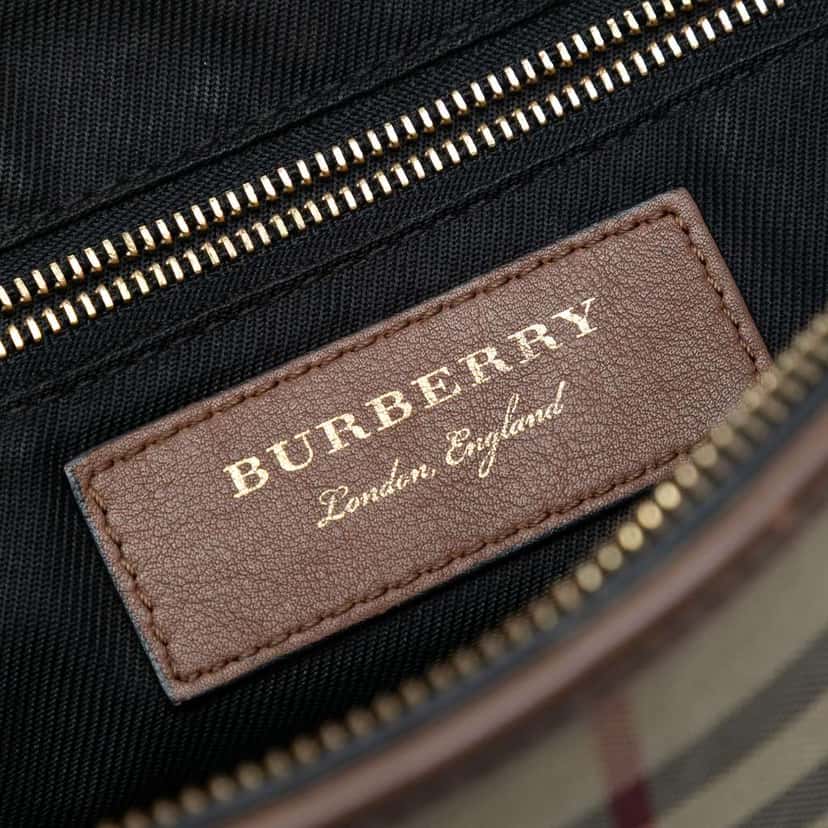 Burberry Haymarket Check Canvas Chichester Crossbody Brown Canvas Good condition - Box View