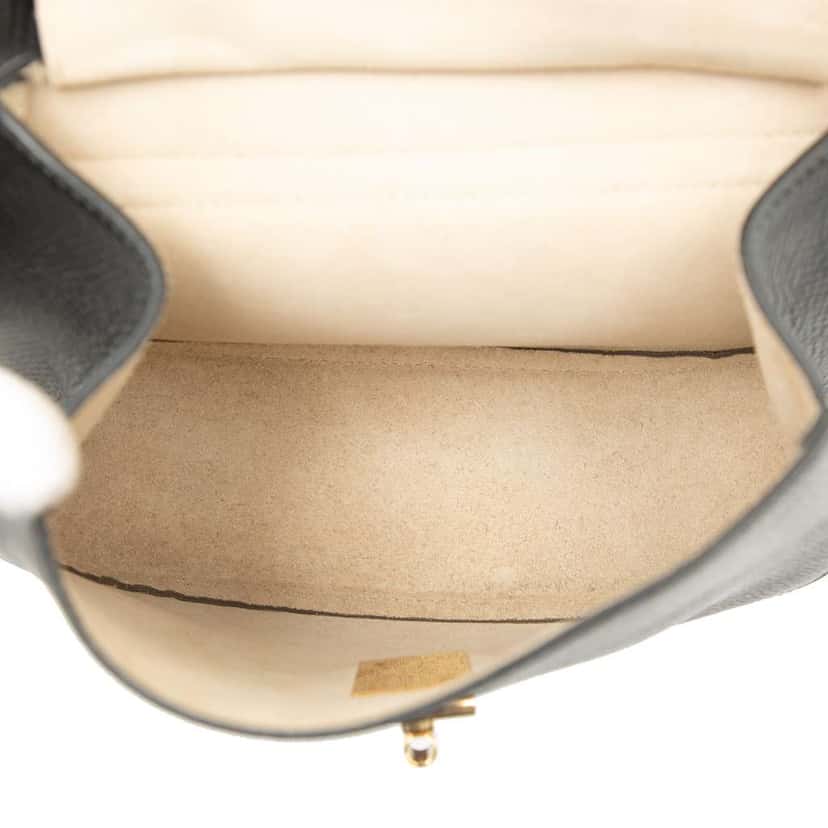 Chloé Small Bicolor Smooth and Grained Calfskin Drew Crossbody Black Leather Good condition - Model View