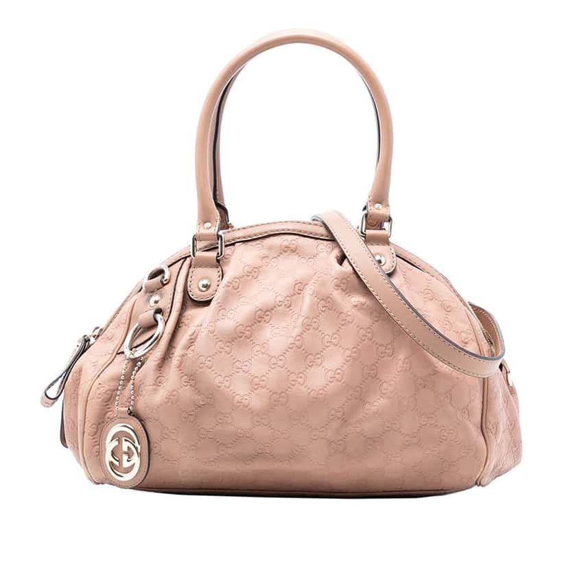 Gucci Guccissima Sukey Satchel Pink Leather Good condition - Front View