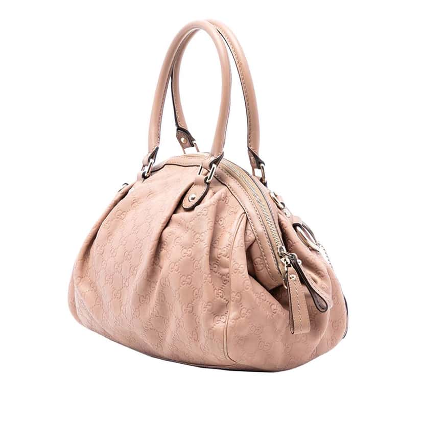 Gucci Guccissima Sukey Satchel Pink Leather Good condition - Back View