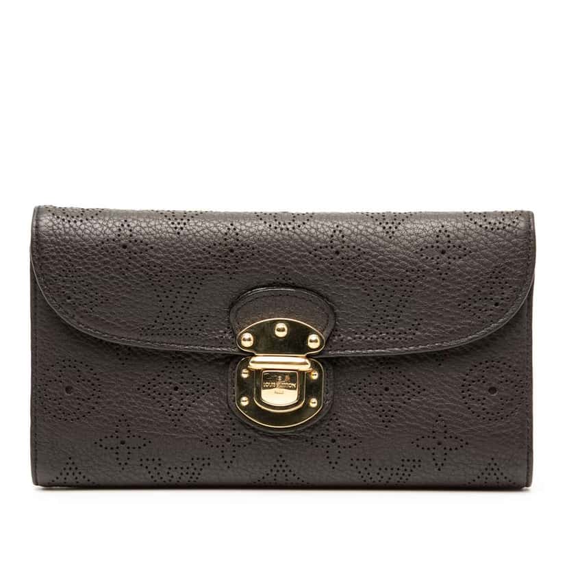 Louis Vuitton Mahina Amelia Wallet Brown Leather Good condition - Front View