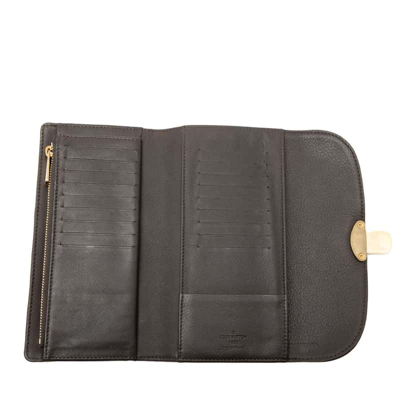 Louis Vuitton Mahina Amelia Wallet Brown Leather Good condition - Model View