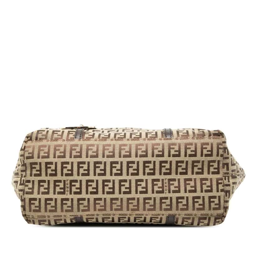 Fendi Mini Zucchino Canvas Superstar Tote Brown Canvas Good condition - Inside View