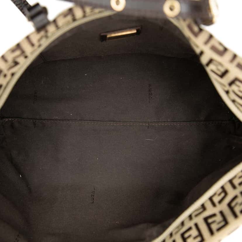 Fendi Mini Zucchino Canvas Superstar Tote Brown Canvas Good condition - Model View
