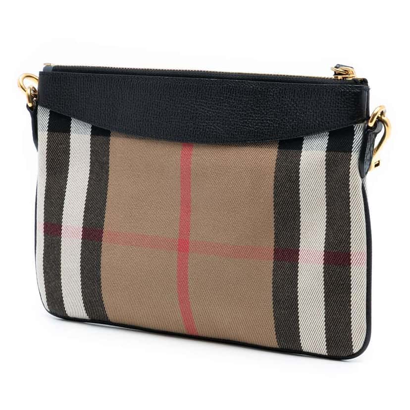 Burberry Mega Check Canvas Derby Peyton Crossbody Brown Canvas Good condition - Back View