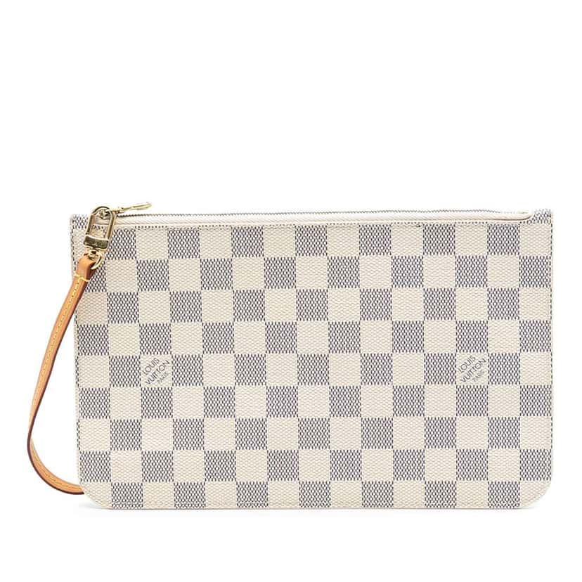 Louis Vuitton Damier Azur Neverfull Pochette White Good condition - Front View