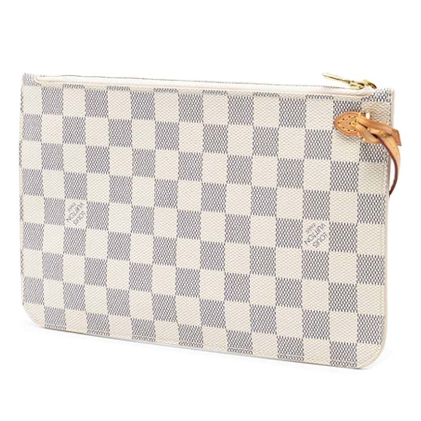 Louis Vuitton Damier Azur Neverfull Pochette White Good condition - Back View