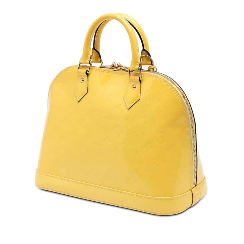Louis Vuitton Monogram Vernis Alma PM Yellow Leather Good condition - Back View